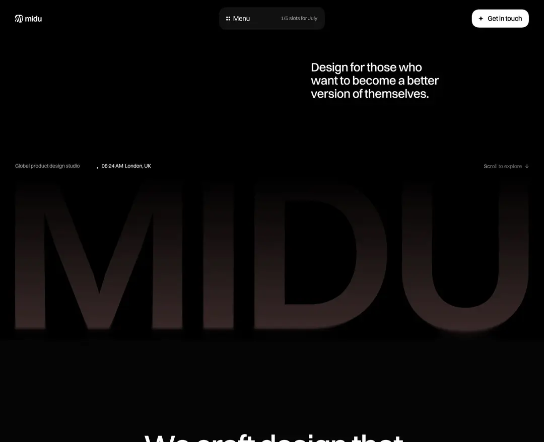 Midu Studio — 기타 포트폴리오 웹사이트 디자인 레퍼런스