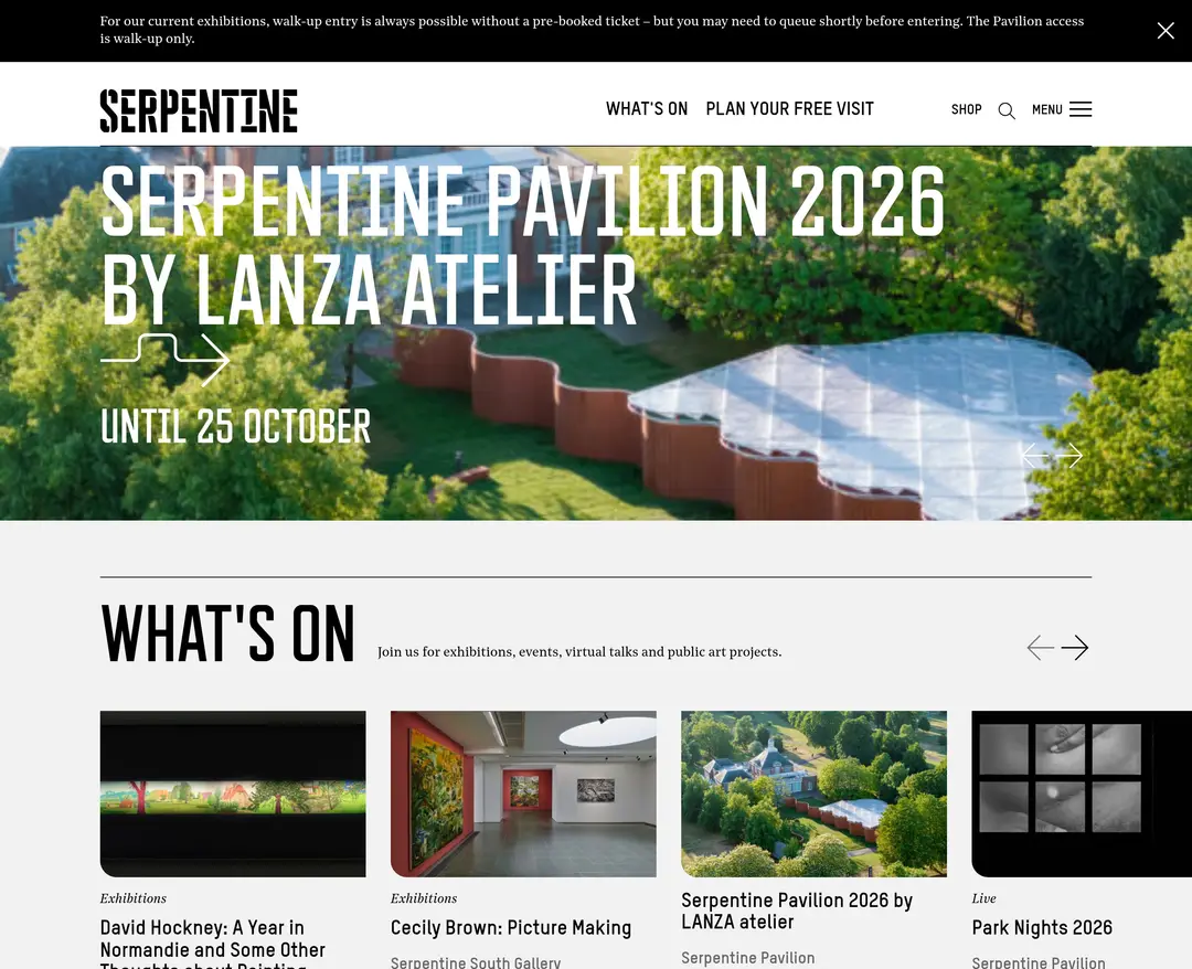 Serpentine — 기타 소개 웹사이트 디자인 레퍼런스