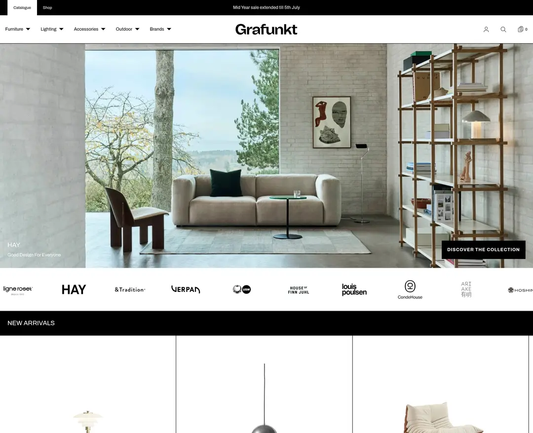 Grafunkt — 인테리어/가구 쇼핑몰 웹사이트 디자인 레퍼런스