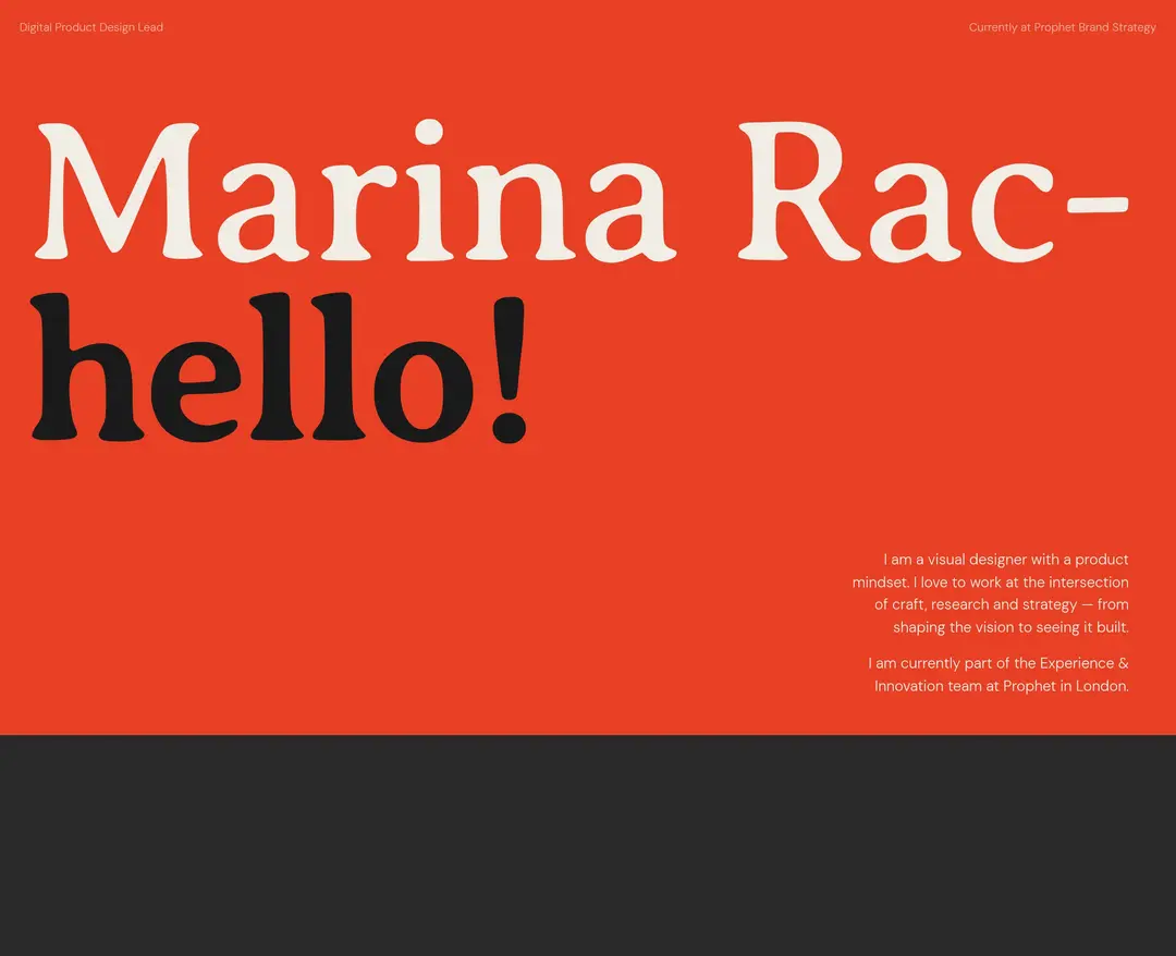 Marina Rachello — 기타 포트폴리오 웹사이트 디자인 레퍼런스