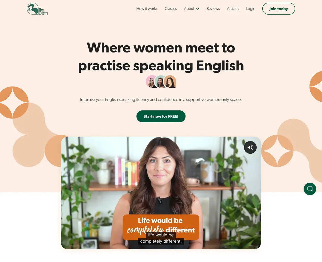 Hey Lady! — 교육 플랫폼 웹사이트 디자인 레퍼런스