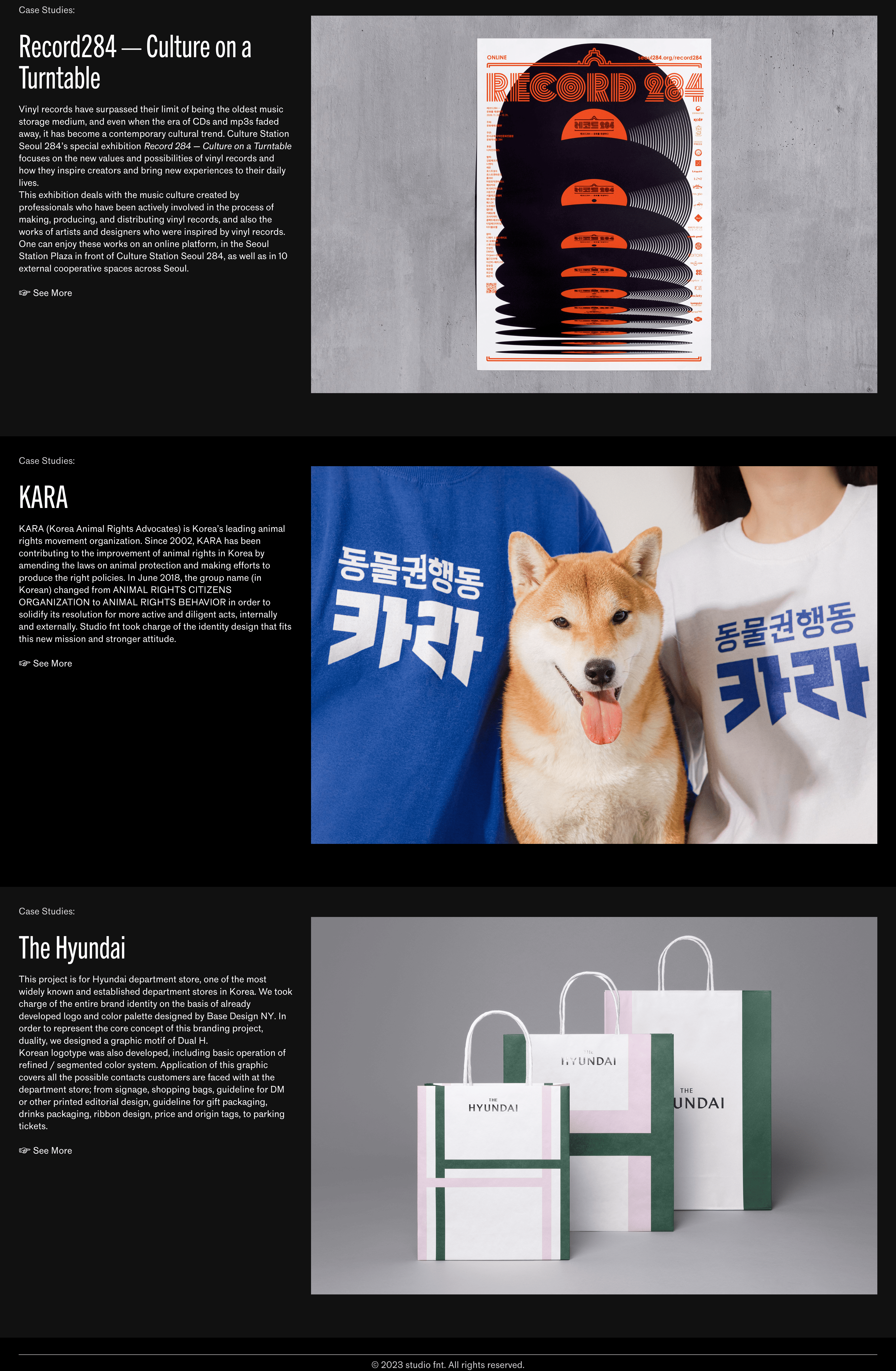 studio fnt — 기타 포트폴리오 웹사이트 디자인 레퍼런스 스크린샷 2