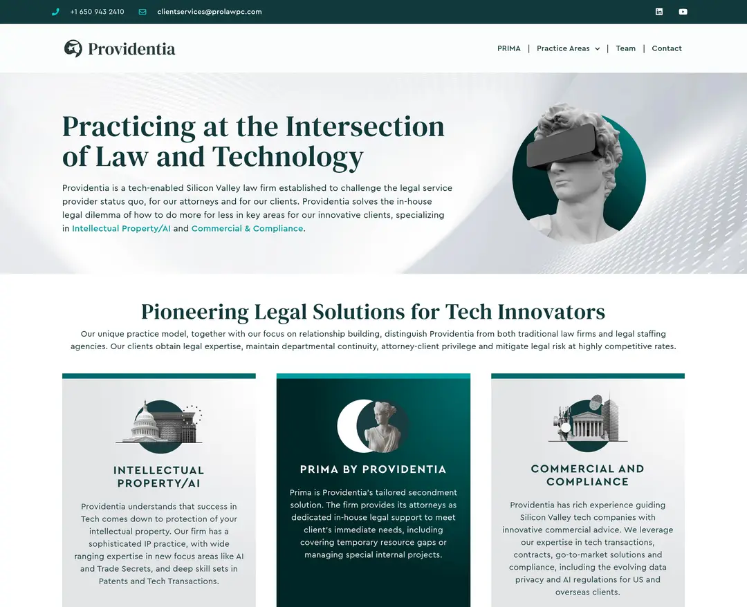 Providentia Law — 법률/세무 소개 웹사이트 디자인 레퍼런스