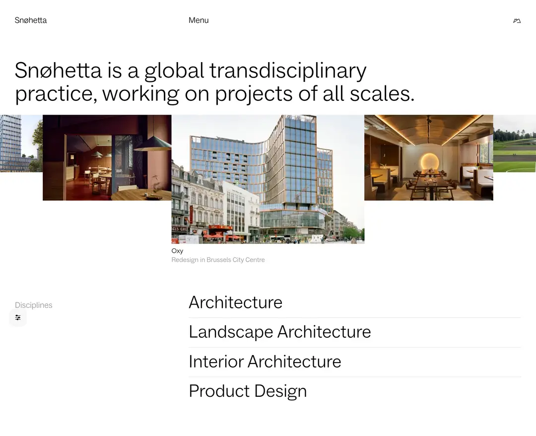 Snøhetta — 기타 포트폴리오 웹사이트 디자인 레퍼런스
