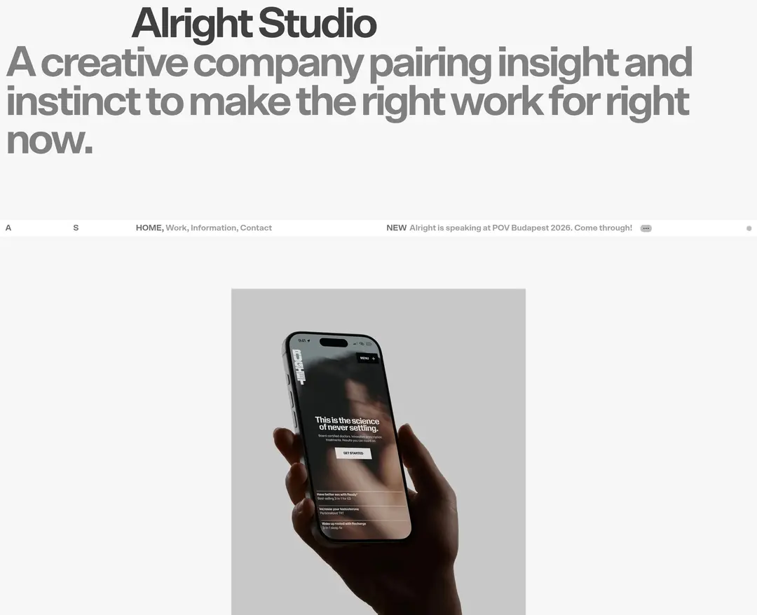 Alright Studio — 기타 소개 웹사이트 디자인 레퍼런스