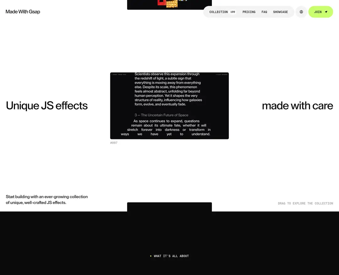 Made With Gsap — 기타 포트폴리오 웹사이트 디자인 레퍼런스