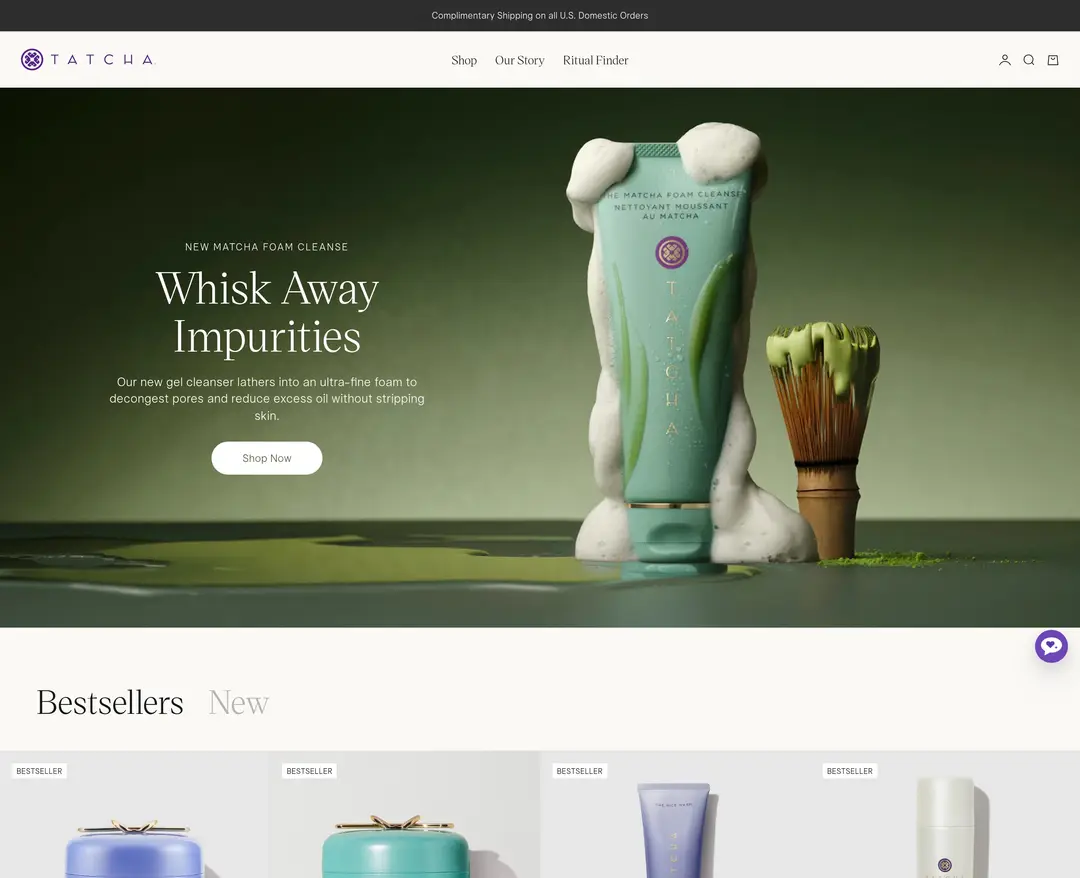 Tatcha — 화장품 쇼핑몰 웹사이트 디자인 레퍼런스