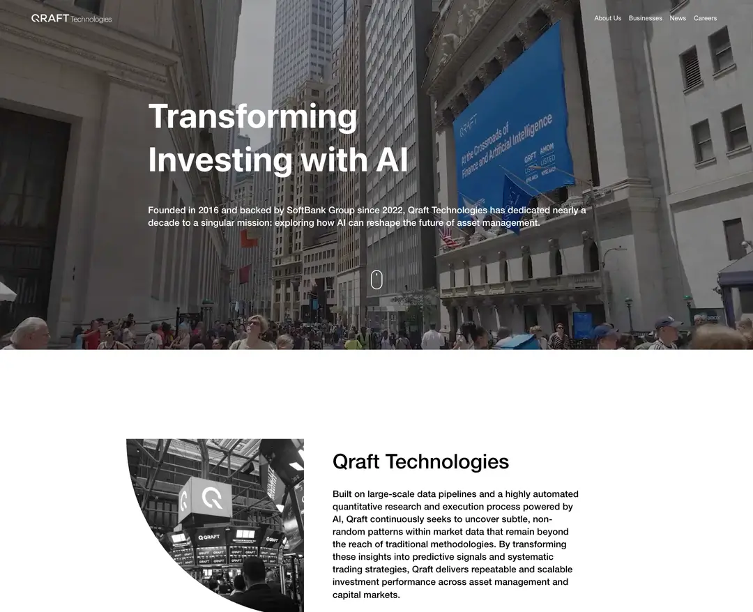 Qraft Technologies — IT/스타트업 플랫폼 웹사이트 디자인 레퍼런스