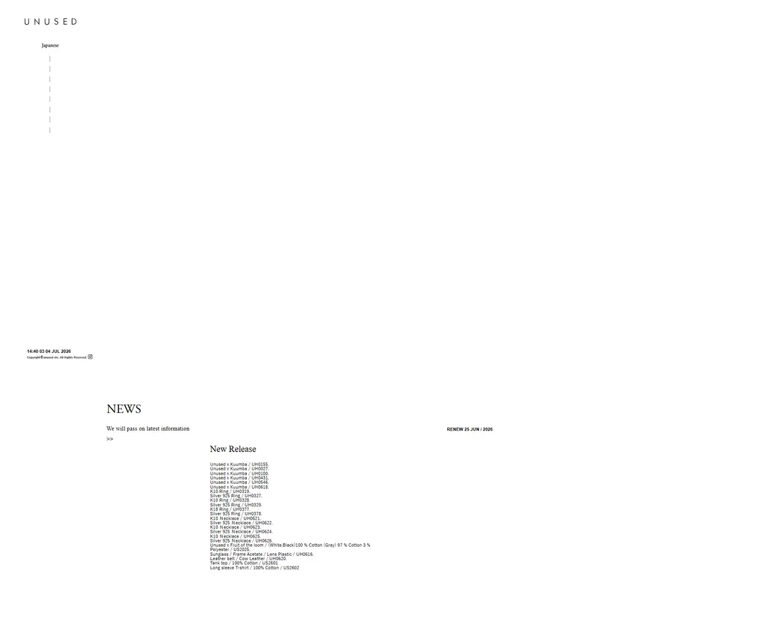 UNUSED — 패션 소개 웹사이트 디자인 레퍼런스