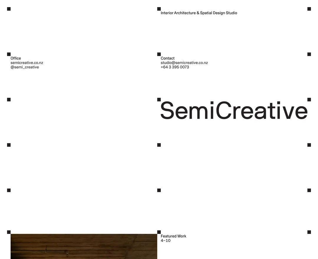 SemiCreative — 인테리어/가구 포트폴리오 웹사이트 디자인 레퍼런스