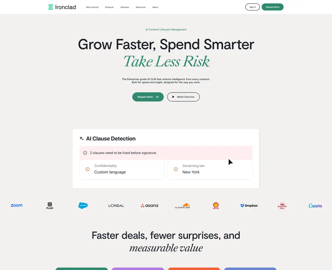 Ironclad — 법률/세무 플랫폼 웹사이트 디자인 레퍼런스