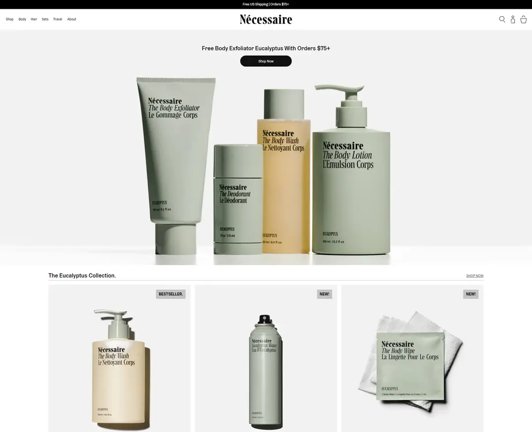 Nécessaire — 화장품 쇼핑몰 웹사이트 디자인 레퍼런스