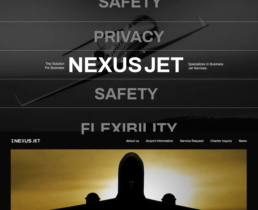 NexusJet — 여행/호텔 소개 웹사이트 디자인 레퍼런스