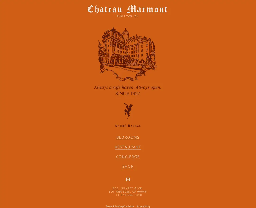 Chateau Marmont — 여행/호텔 소개 웹사이트 디자인 레퍼런스