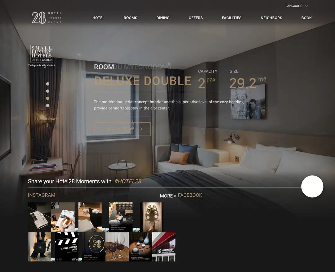 HOTEL 28 — 여행/호텔 소개 웹사이트 디자인 레퍼런스