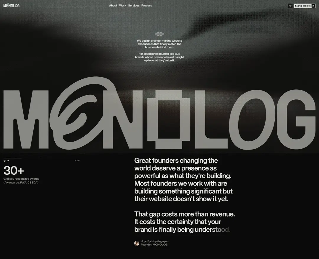 Monolog — IT/스타트업 포트폴리오 웹사이트 디자인 레퍼런스