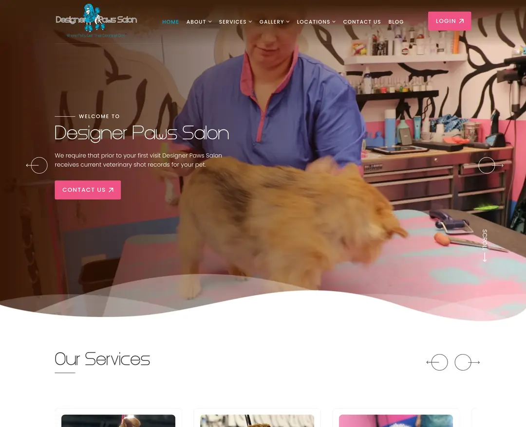 Designer Paws Salon — 반려동물 소개 웹사이트 디자인 레퍼런스