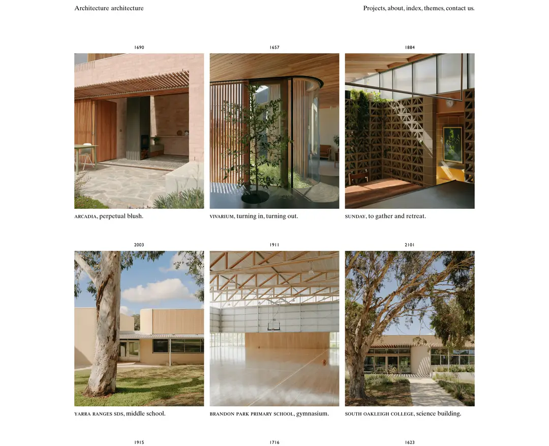 Architecture architecture — 인테리어/가구 포트폴리오 웹사이트 디자인 레퍼런스