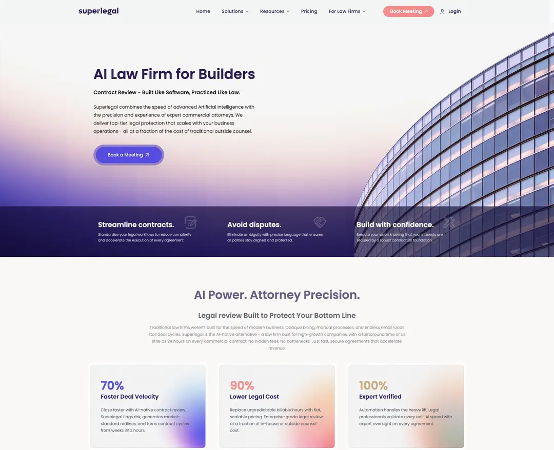 Superlegal — 법률/세무 플랫폼 웹사이트 디자인 레퍼런스