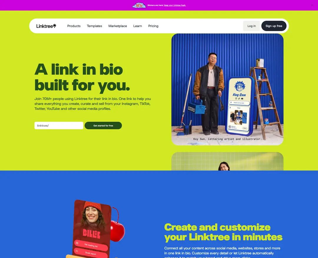 Link Tree — IT/스타트업 플랫폼 웹사이트 디자인 레퍼런스