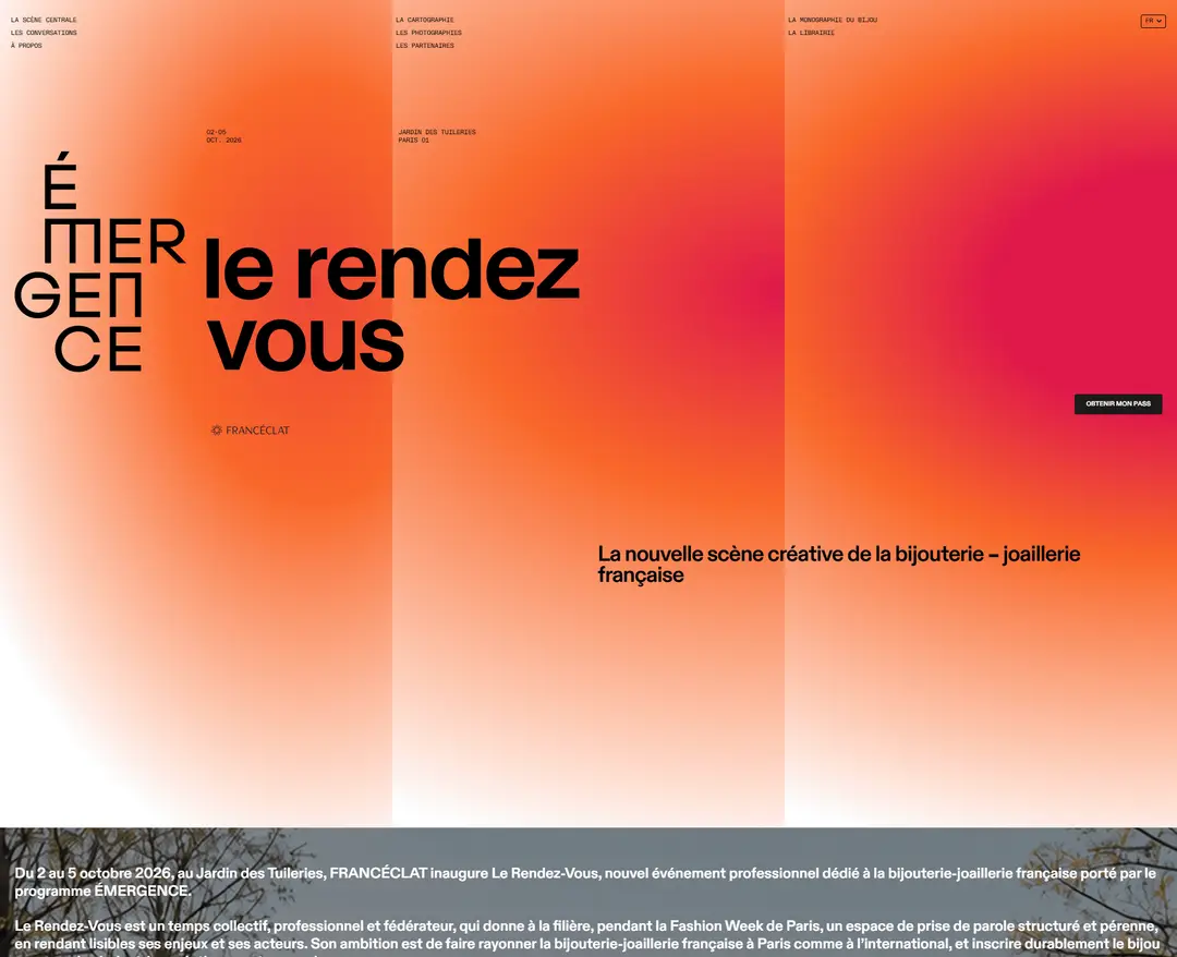 Rendez-vous Francéclat — 패션 랜딩페이지 웹사이트 디자인 레퍼런스