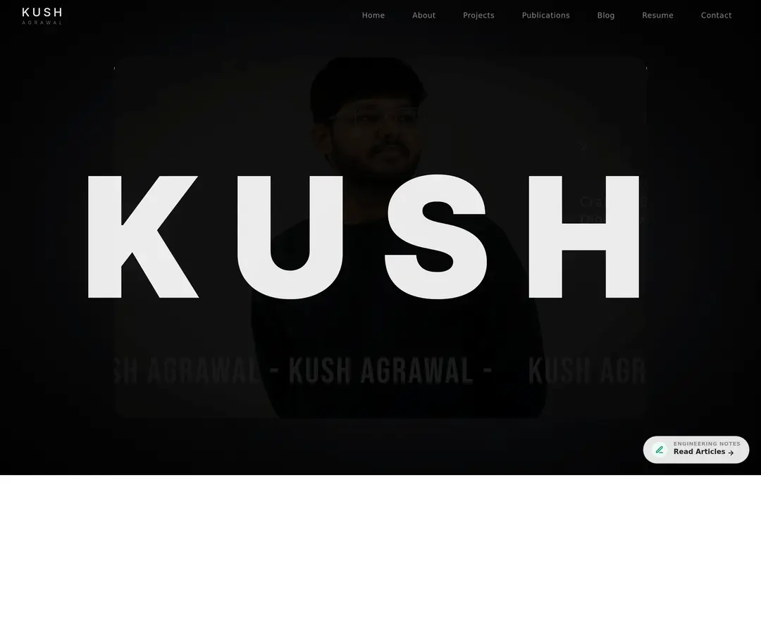 Kush Agrawal — 기타 포트폴리오 웹사이트 디자인 레퍼런스