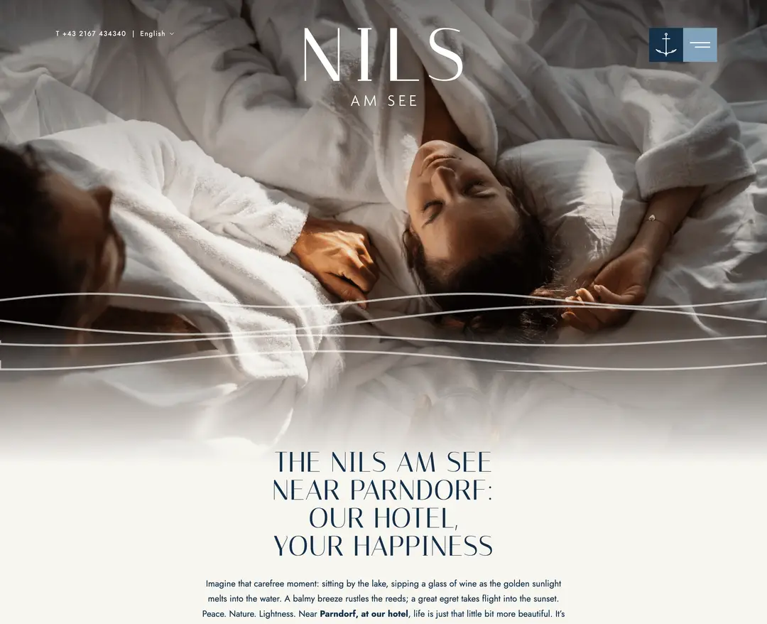 NILS am See — 여행/호텔 랜딩페이지 웹사이트 디자인 레퍼런스