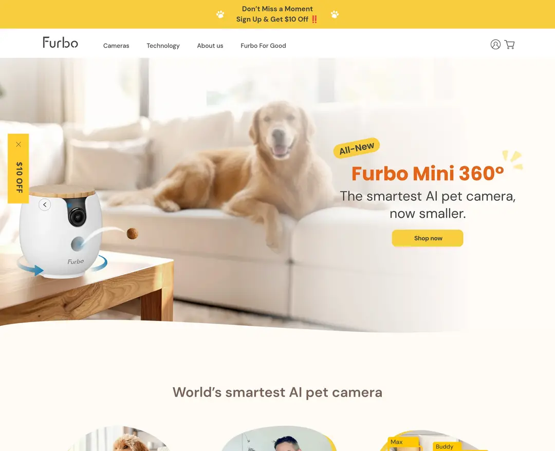 Furbo — 반려동물 쇼핑몰 웹사이트 디자인 레퍼런스